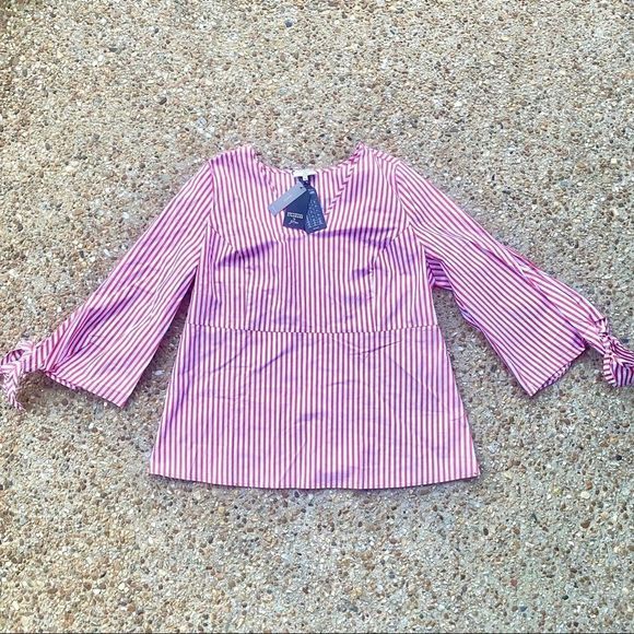 NWT J. Crew Universal Standard Striped Poplin Top - Picture 2 of 10